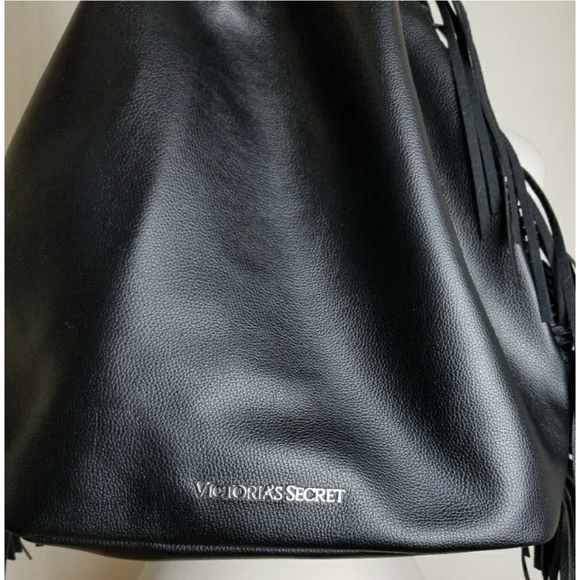 Victoria Secret Leather Fringe Drawstring Bag - Picture 2 of 4